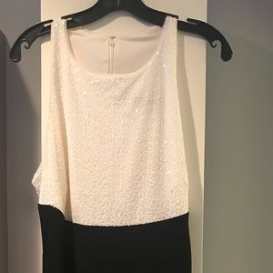 Lauren by Ralph Lauren beaded white and black gown